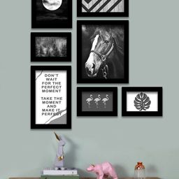 Art Street Set Of 7 White & Black Individual Wall Art-9