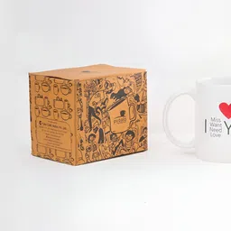 CLAY CRAFT White & Red Text or Slogans Printed Ceramic Glossy Mug 350 ml image 2