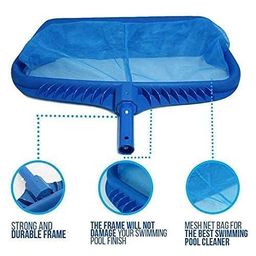 Plopex Eco Swimming Pool Skimmer Net, Heavy Duty Swimming Leaf Rake Cleaning Tool with Deep Fine Nylon Mesh Net Bag - Fast Cleaning, Easy Scoop Edge, Debris Pickup Removal 19" image 3