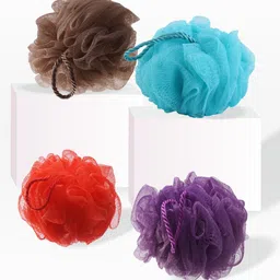 GUBB Pack of 4 Assorted Luxe Sponge Round Loose Natural Bath Loofah-picture-4