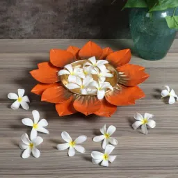 amaya decors Orange & Gold Flower Urli-picture-43