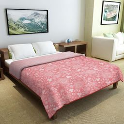 Cortina Rose & White Floral Microfiber AC Room Reversible Double Bed Dohar-image-68