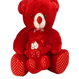 KIDS WONDERS Kids Pack Of 2 Red Mother Son Teddy Bear Soft Toy-31