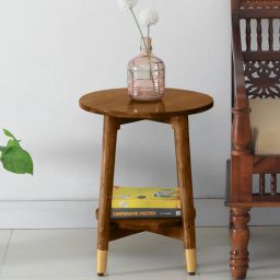woodsworth from pepperfry Alder Solid Wood End Table In Scratch Resistant Provincial Teak Finish-picture-26