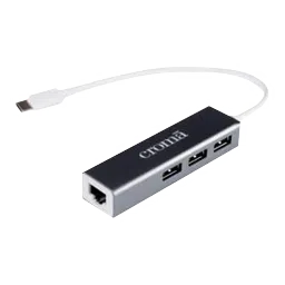 Croma USB 3.0 Type C to USB 3.0 Type A, LAN Port USB Hub (Up to 100 Mbps Speed, Black)-picture-2