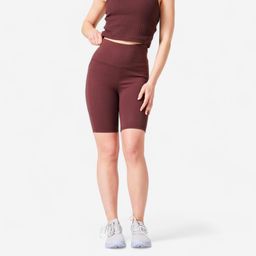 domyos Women's Shaping Fitness Cycling Shorts 520 - Mahogany-picture-0