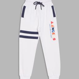 Blue Giraffe Boys White Avenger Printed Cotton Joggers-image-24