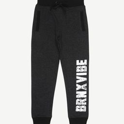 Alan Jones Boys Grey & Black Solid Joggers-image-41