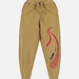 KiddoPanti Boys Khaki-Coloured Solid Pure Cotton Joggers-image-26