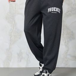Styli Men Embroidered City Name Relaxed Terry Joggers-image-13