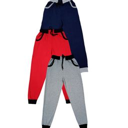 IndiWeaves Boys Pack Of 3 Cotton Mid-Rise Joggers-image-60