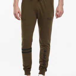 Alan Jones Men Olive-Green Solid Slim-Fit Joggers Track Pant-image-73
