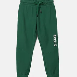BYB PREMIUM Boys Green Solid Relaxed-Fit Track Pants-18