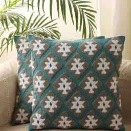 jamio firati Green Cotton Textured 18x18 inches Cushion Covers (Set of 5)-picture-14