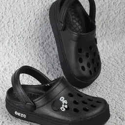 ABROS Unisex Kids Black Rubber Clogs-43