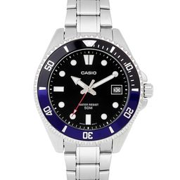 CASIO Men Textured Dial Reset Time Analogue Calendar Watch A2196 image 1