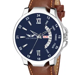 LOIS CARON Men Blue Dial & Brown Leather Straps Analogue Watch-21