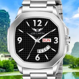 LOIS CARON Men Stainless Steel Bracelet Style Straps Analogue Watch LCS-8312-image-84