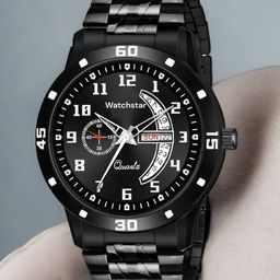 WATCHSTAR Men Dial & Stainless Steel Bracelet Style Straps Analogue Watch DD Aveo steel full BlackRU-36