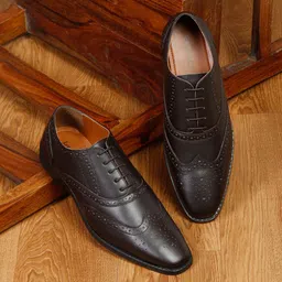 LOUIS STITCH Men Perforated Wingtip Premium Leather Formal Brogues-picture-57