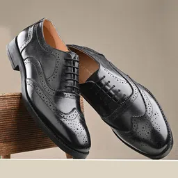 CLOG LONDON Men Perforated Leather Formal Brogues-image-91