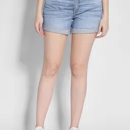 AMERICAN EAGLE OUTFITTERS Women High-Rise Washed Cotton Denim Shorts-picture-55