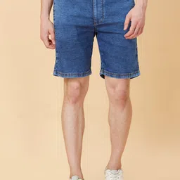 Being Human Men Washed Denim Shorts-17