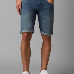 Louis Philippe Jeans Men Washed Slim Fit Denim Shorts-image-43