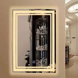 k k glass & aluminium Silver Rectangle Shape LED Wall Mirror-picture-10