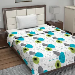 Divine Casa Rosy White & Blue Mild Winter Cotton 120 GSM Reversible Single Bed Dohar-image-74