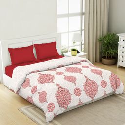 SPACES Assorted & White Ethnic Motifs AC Room Double Bed Dohar-image-0