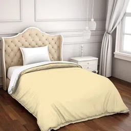 SPACES Yellow & White AC Room 150 GSM Single Bed Quilt-image-30