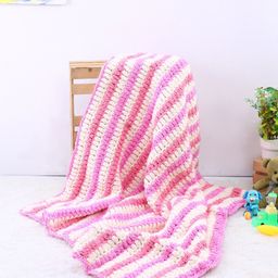 Magic Needles Kids Pink & White Striped AC Room 1000 GSM Wool Single Blanket-image-52