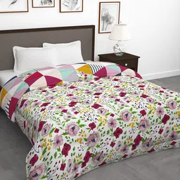 Story@home Pink & White Floral 180 GSM AC Room Reversible Double Bed Comforter-image-47
