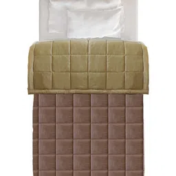 MYTRIDENT Beige 120 GSM Geometric Single AC Room Reversible Comforter-image-63