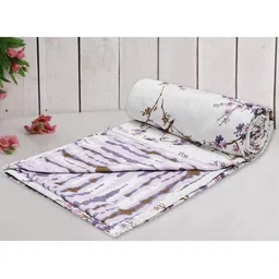Trance home Linen Akira Lavender 210 GSM Pure Cotton Reversible Double Bed Size Dohar-image-3