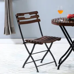 bohemiana from pepperfry Mexico Metal Folding Chair in Provincial Teak Finish-picture-13
