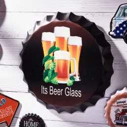 eazywagon Multicolor Metal Its Beer Glass Wall Decor-picture-13