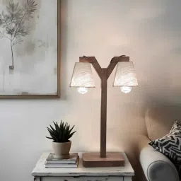 Elania Wooden Table Lamp with Jute Shade & Brown Base by Symplify-picture-34