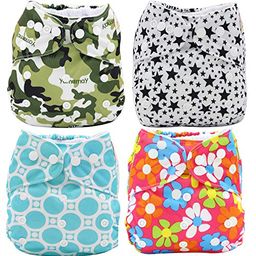Pindia 3 Pc Combo 1 Pc Printed Adjustable Diaper 2 Pc Diaper Changing Insert Cloth Pad For Babies image 4