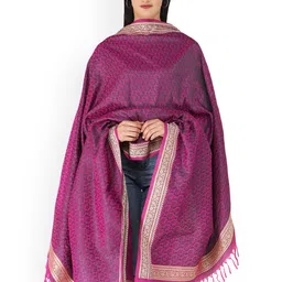 Exotic India Ethnic Motifs Woven Design Banarasi Shawl-image-74