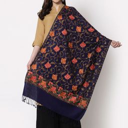 KLOTTHE Women Blue & Pink Embroidered Stole-image-66