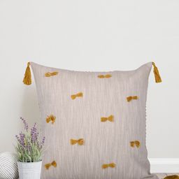 Home Beige & Yellow Embroidered Square Cushion Covers-15