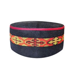 Vastraa Fusion Unisex Blue & Orange Embroidered Ascot Cap-image-42