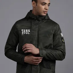 WROGN Camouflage Printed Hooded Collar Tailored Jacket-image-72