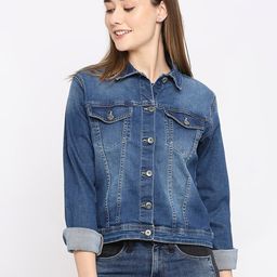 SPYKAR Women Washed Crop Denim Jacket-image-39
