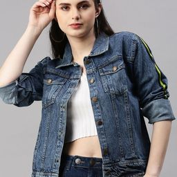 VOXATI Washed Crop Denim Jacket-image-97