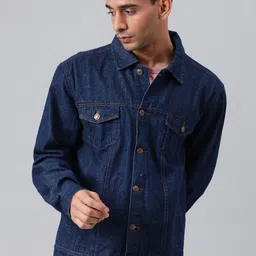 Kotty Blue Spread Collar Washed Denim Jacket-picture-56