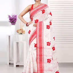 DipDiya Ethnic Motifs Embroidered Pure Cotton Taant Saree-picture-17