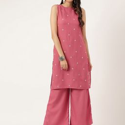 KALINI Embroidered Regular Thread Work Kurta With Trousers-picture-20